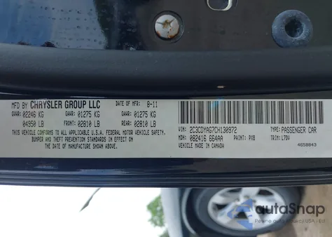 2012 Dodge Challenger Sxt из США, поврежденный, VIN 2C3CDYAG7CH130972